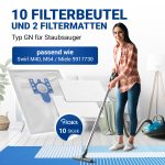 Staubbeutel passend wie Miele 9917730 Set 10x + 2x Filtermatte TypG/N für Staubsauger – Bild 2