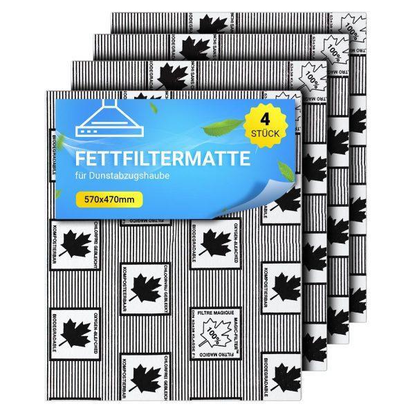 Fettfiltermatte universal 4Stk Filter mit Sättigungsanzeige Dunstabzugshaube