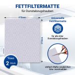 Fettfiltermatte Universal Vliesfilter Vliesstoff 570x470mm 2Stk Dunstabzugshaube – Bild 2