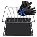 Backblech Grillrost Bauknecht 481241838128 mit 2x Ofenhandschuhe für Backofen
