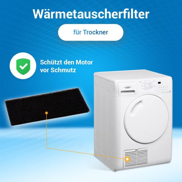Filter Schaumfilter 9er Set wie Whirlpool 481010354757 für Trockner
