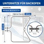 Heizelement wie Whirlpool 481010375734 Unterhitze 1150W 230V für Backofen – Bild 2