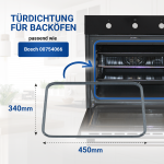 Türdichtung wie Bosch 00754066 rundum 4 Haken für Backofen Herd – Bild 3