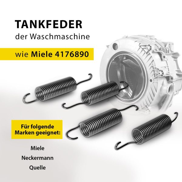 Feder kompatibel mit Miele 4176890 für Bottich Waschmaschine 4 Stück