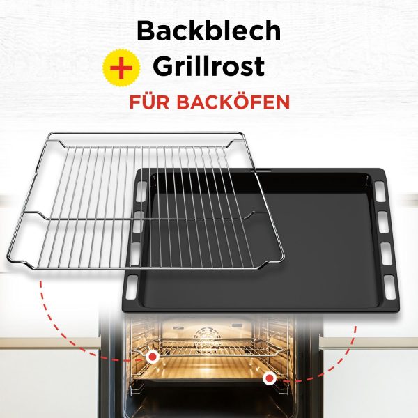 Backblech Grillrost Set kompatibel mit Bosch 00662999 00574876 für Backofen