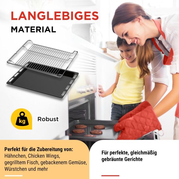 Backblech Grillrost Set kompatibel mit Bosch 00662999 00574876 für Backofen