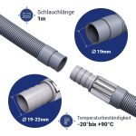 Ablaufschlauchverlängerung 1m Universal Ø19mm für Waschmaschine Spülmaschine