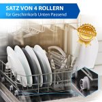 Korbrolle 4x Rolle Rad Kompatibel mit Bosch 0165314 für Unterkorb Spülmaschine