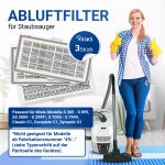 Abluftfilter Set 3Stk passend wie Miele 9616270 SF-HA30 für Staubsauger – Bild 2