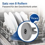 Korbrollen Set 8x wie Electrolux 50286965004 für Unterkorb Spülmaschine – Bild 2