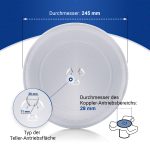 Drehteller passend wie Candy 49008516 Glasteller 24,5сmØ für Mikrowelle – Bild 2