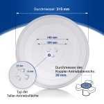 Drehteller Glasteller passend wie Samsung DE74-20015G 315mmØ für Mikrowelle – Bild 2