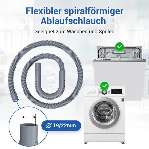 Ablaufschlauch universal 19/22mmØ 4,0m für Waschmaschine Geschirrspüler