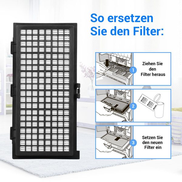 Abluftfilter Set 2x kompatibel mit Miele 9616270 SF-HA30 für Staubsauger