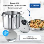 Glasdeckel 20cm universal mit Knopfgriff für Töpfe Pfannen – Bild 3