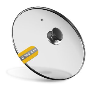Glasdeckel universal 300mmØ mit Knopfgriff Kochtopfdeckel für Töpfe Pfannen