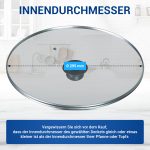 Glasdeckel universal 30cmØ mit Knopfgriff für Töpfe Pfannen – Bild 2