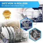 Korbrollen Set 16x kompatibel mit Electrolux 50286965004 für Spülmaschine