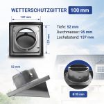 Außenhaube Ablufthaube 100erR für Luftführungssysteme Edelstahl gebürstet – Bild 6