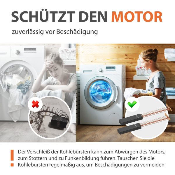 Kohlen 2Stk Motorbürsten Bosch 00616505 Bürsten Motorkohlen für Waschmaschine