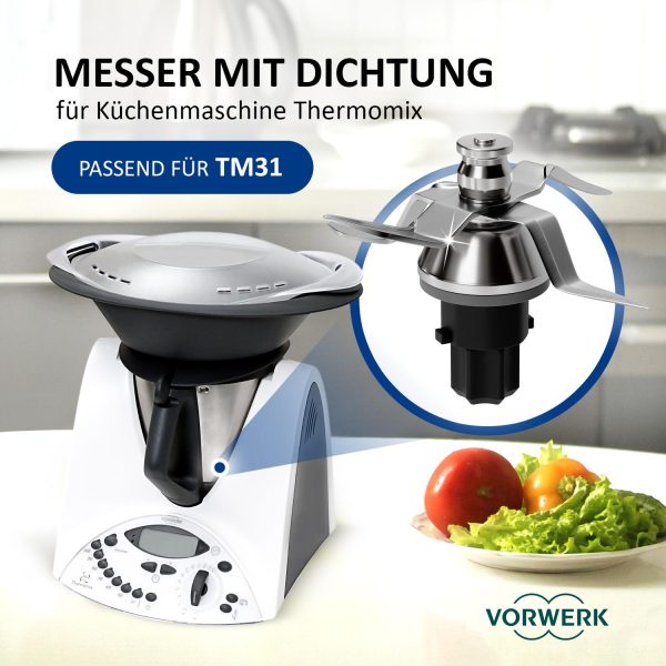 Messer Mixmesser 4 Klingen wie Vorwerk für Thermomix® TM31 Küchenmaschine