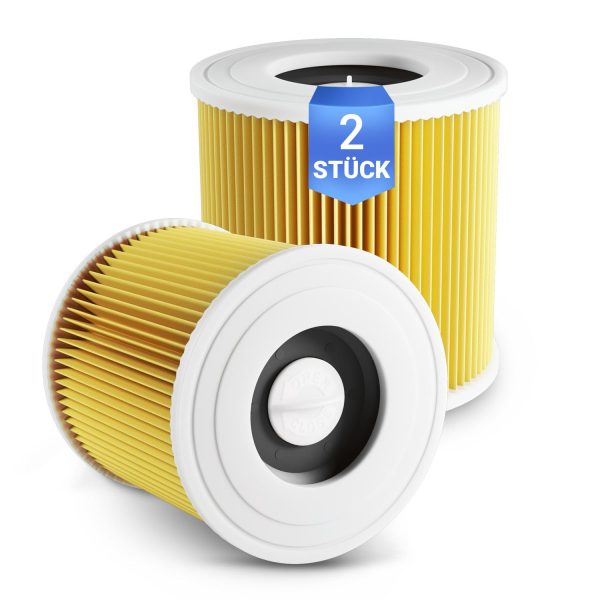 Filterzylinder Lamellenfilter 2x wie Kärcher 6.414-552.0 für Mehrzwecksauger