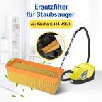Flachfaltenfilter Set 2x wie Kärcher 6.414-498.0 Filter für Staubsauger