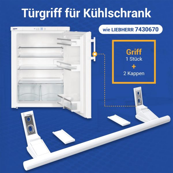 Türgriff kompatibel mit Liebherr 7430670 Griff für Kühlschrank Gefrierschrank