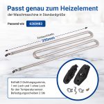 Heizelement passend wie Miele 6260483 für Waschmaschine Waschtrockner – Bild 3
