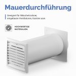 Mauerdurchführung 125erR weiß Rund-Anschlusssystem für Dunstabzugshaube