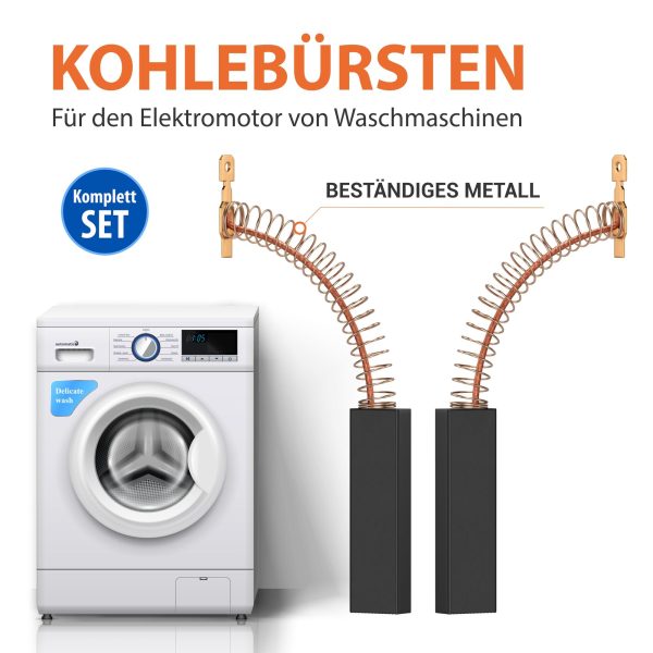 Kohlen kompatibel mit Bosch 00605694 Kohlestifte 4,8mmAMP für Waschmaschine