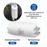 Kondensator universal 25µF mit Steckfahnen Befestigungsschraube CBB60 – Bild 4