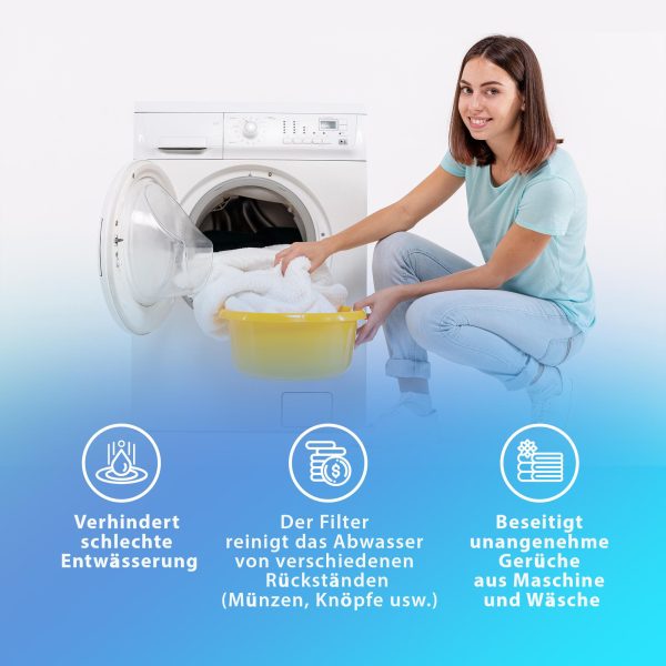 Flusensiebeinsatz Filter wie Whirlpool 481248058385 für Waschmaschine