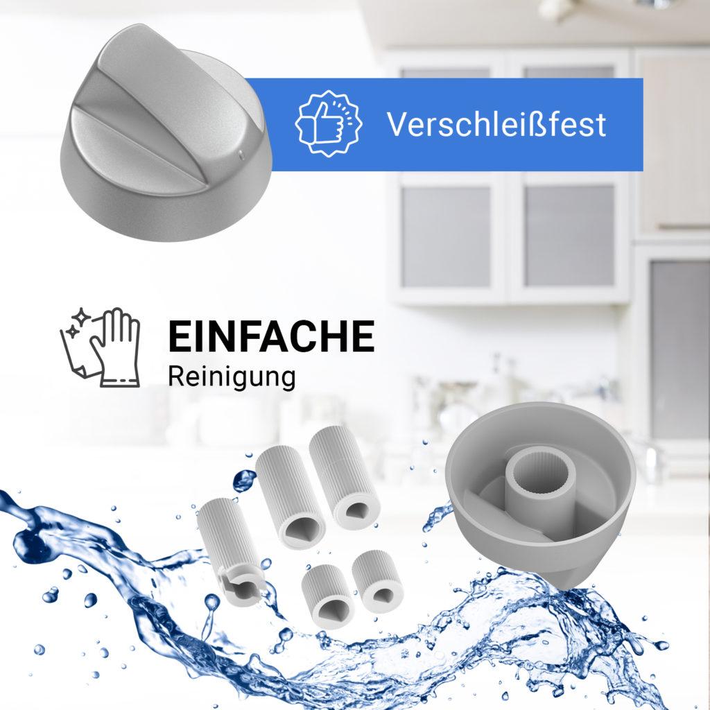 Sileduove 4er Set Gasgrill Drehknöpfe – Ersatz Für Grill-Bedienknöpfe, 50mm Durchmesser, ABS Kunststoff