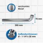 Ablaufbogen 1 1/4"x32mm 90° 300mm Ablaufgarnitur für Waschbeckensiphon