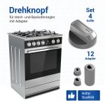 Knebel Set mit Adaptern 4x Drehgriff 38mmØ universal für Herd – Bild 2