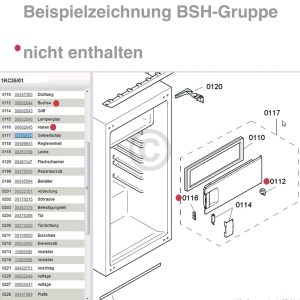 Gefrierfachtür Bosch 00447344 Innenraumtür 470x200x47mm für Kühlschrank