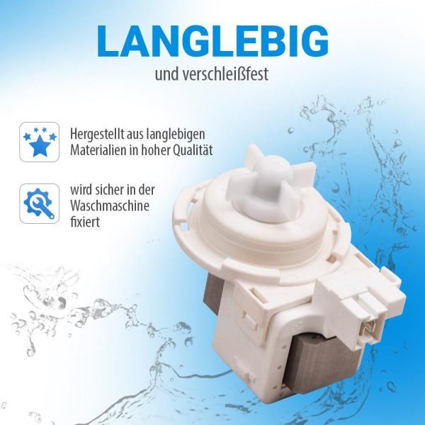 Ablaufpumpe Laugenpumpe kompatibel mit Miele 6239564 Pumpe für Waschmaschine