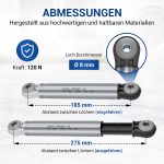 Stoßdämpfer 120N passend wie Miele 4500826 Suspa RD12 Dämpfer für Waschmaschine – Bild 5