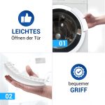 Türgriff Griff wie Bosch 00266751 mit Achsen für Waschmaschine – Bild 5