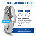 Schlauchschelle 20-32mmØ W2 Chromstahl für Waschmaschine Geschirrspüler