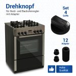 Knebelset 16teilig Drehknöpfe 38mmØ mit Adaptern universal für Kochfeld Herd – Bild 2