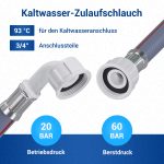 Zulaufschlauch universal 2,5m 25°C Kaltwasser für Waschmaschine Spülmaschine – Bild 2