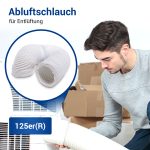 Abluftschlauch 125erR 6m weiß Luftführungssystem für Dunstabzugshaube – Bild 2