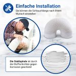 Abluftschlauch 125erR 6m weiß Luftführungssystem für Dunstabzugshaube – Bild 5