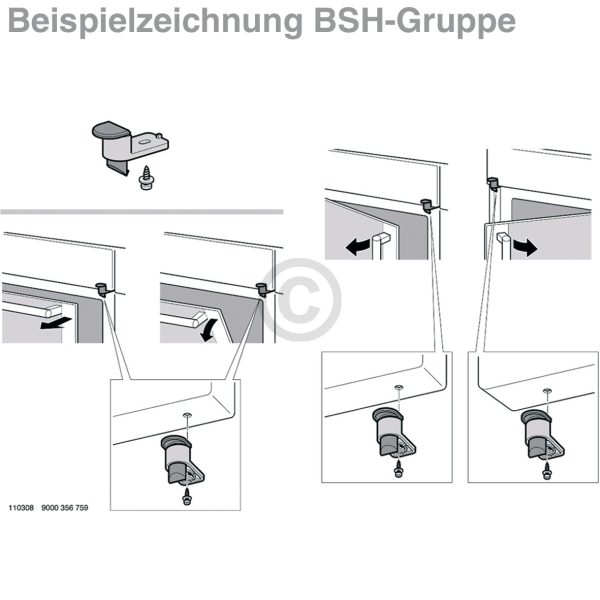Türsicherung Bosch 00627547 Kindersicherung für Backofen Mikrowellenherd