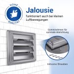 Jalousie 150erR Edelstahl 180x180 mm Lüftungsgitter für Luftführungssysteme – Bild 2