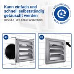 Jalousie 150erR Edelstahl 180x180 mm Lüftungsgitter für Luftführungssysteme – Bild 7