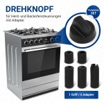 Knebel Drehknopf 43mmØ mit Adaptern universal für Herde Backofen Kochfeld – Bild 2