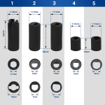 Knebel Drehknopf 43mmØ mit Adaptern universal für Herde Backofen Kochfeld – Bild 4